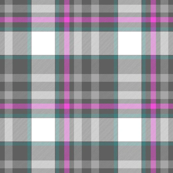 Diamant tartan geruite stof naadloze patroon textuur achtergrond - grijs, roze, wit en blauw gekleurde controleren — Stockfoto