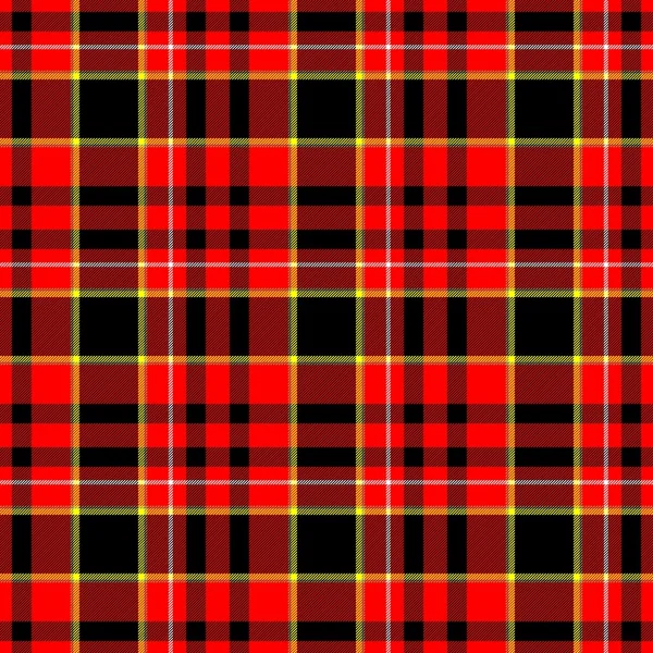 Check diamond tartan plaid fabric seamless pattern texture background - red, black, yellow and white colored — Stock Photo, Image