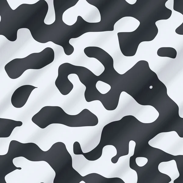 Pelle di mucca senza cuciture modello texture sfondo - bianco e nero — Foto Stock