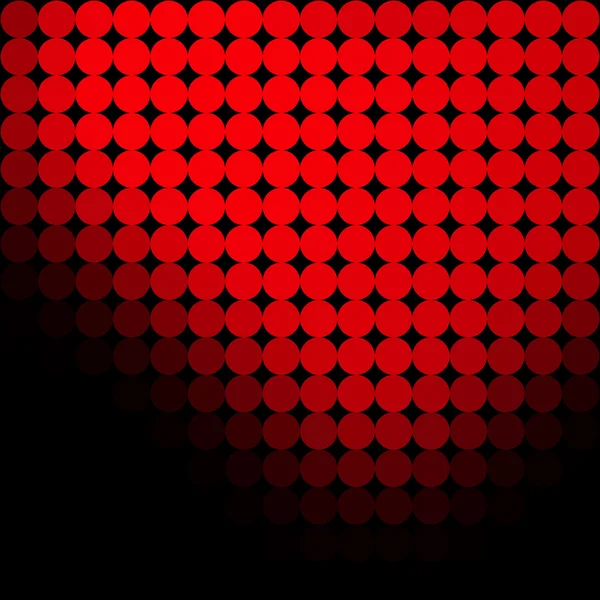 Vektorové černé pozadí s přechodem červené tečky - světlo a stín efekt — Stockový vektor