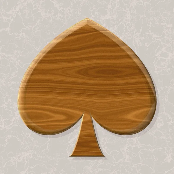 Holzkarte Symbol der Hechte auf grauem, nahtlosem Marmorhintergrund — Stockfoto