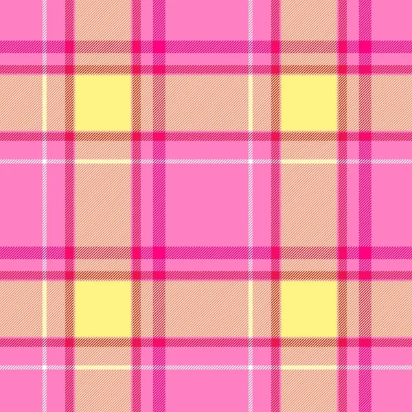 Pastel pink yellow magenta check diamond tartan plaid fabric seamless pattern texture background — Stock Photo, Image