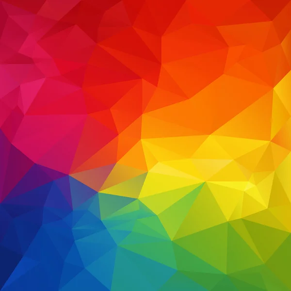 Vector abstracte onregelmatige veelhoek achtergrond met een driehoekige patroon in de kleuren van de regenboog van kleuren spectrum — Stockvector