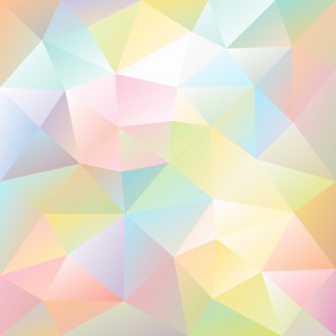 vector abstract irregular polygon background with a triangular pattern in pastel full color spectrum colors clipart