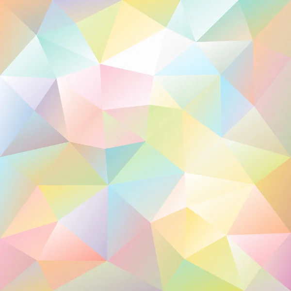 Vector abstract irregular polygon background with a triangular pattern in pastel full color spectrum colors — Stock Vector