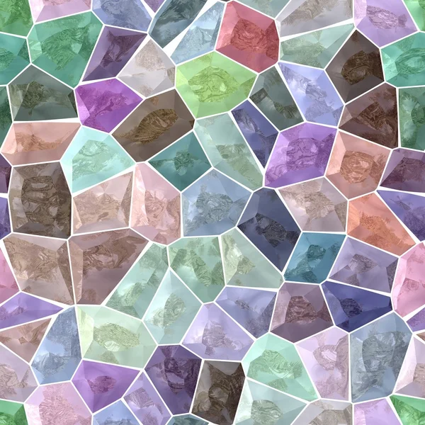 파스텔 다채로운 스펙트럼 대리석 돌 모자이크 원활한 패턴 질감 배경 흰색 접착제 — 스톡 사진