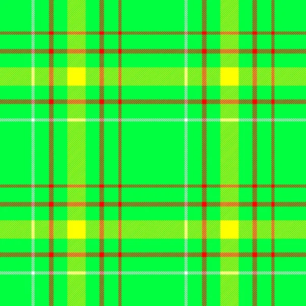 Green, yellow and red check diamond tartan plaid fabric seamless pattern texture background — Stock Photo, Image