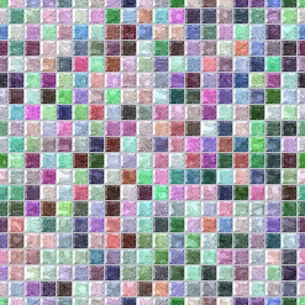 表面床大理石のモザイクパターンシームレスな正方形の背景とグレーグラウトとソフトライトパステルフルカラースペクトル ピンク — ストック写真