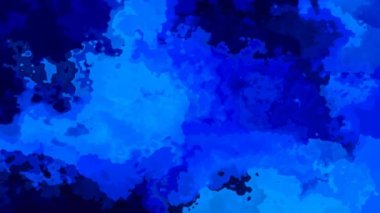 soyut animasyon ışıltılı arka plan tam HD dikdörtgen döngü videosu - suluboya lekeli sıvı etkisi - renkli kobalt mavisi