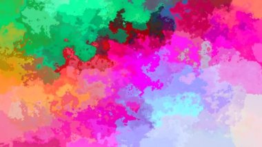 soyut animasyon ışıltılı arka plan tam HD dikişsiz döngü videosu - suluboya lekeli sıvı efekt - renkli tek boynuzlu at gökkuşağı - sıcak pembe kırmızı menekşe mor mor mavi turuncu