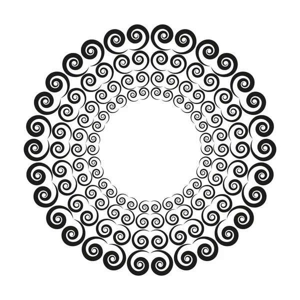 Vector Blanco Negro Circular Espiral Mandala — Archivo Imágenes Vectoriales