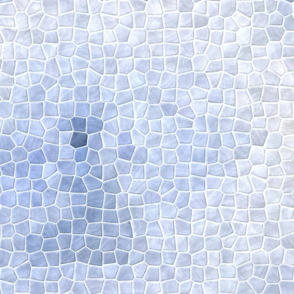 抽象的な自然の大理石のプラスチック製の石のモザイクタイルのテクスチャの背景と白グラウト 光雪氷青の色 — ストック写真