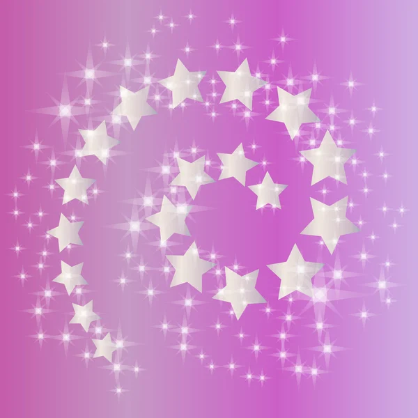 Pink star spiral — Stock Vector