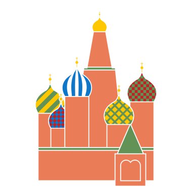 Saint basil cathedral in red square in Moscow clipart