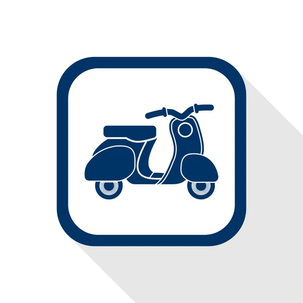 Mavi simge retro adı scooter kare — Stok Vektör