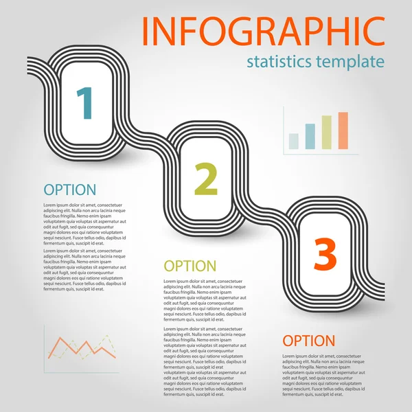 ビジネス インフォ グラフィック 3 ステップのタイムライン — ストックベクタ