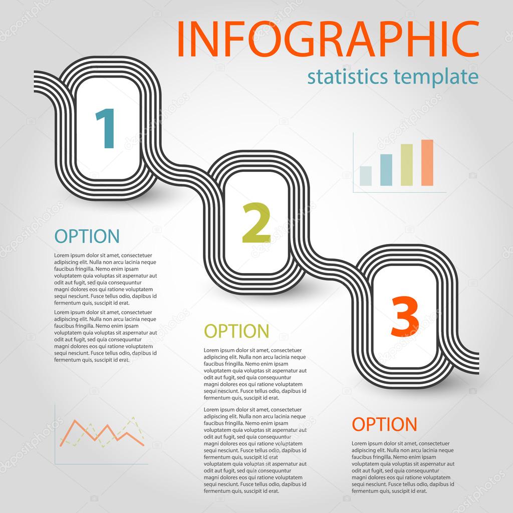 Business infographic 3 steps timeline