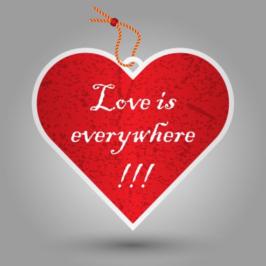 Sevgililer kırmızı kalp etiketi