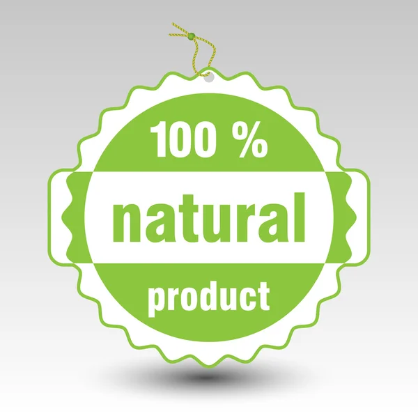 Vector green natural product paper price tag label — Stock Vector