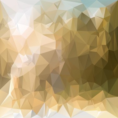 Vektör poligonal arka plan - çöl kum renklerde üçgen tasarım - bej ve kahverengi