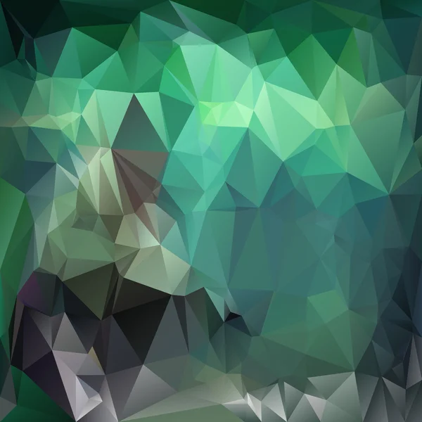 Fondo poligonal vectorial - diseño triangular en colores esmeralda - verde — Vector de stock