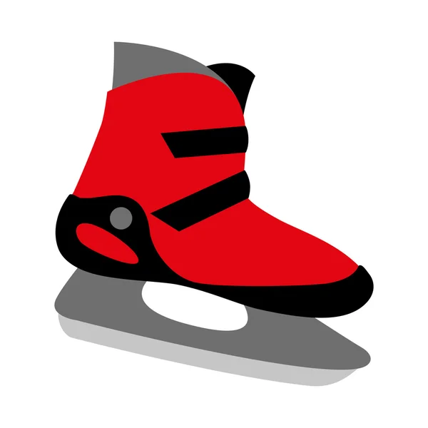 Red ice skates boot icon  - symbol of skating, winter sport, recreation and motion — Stock Vector