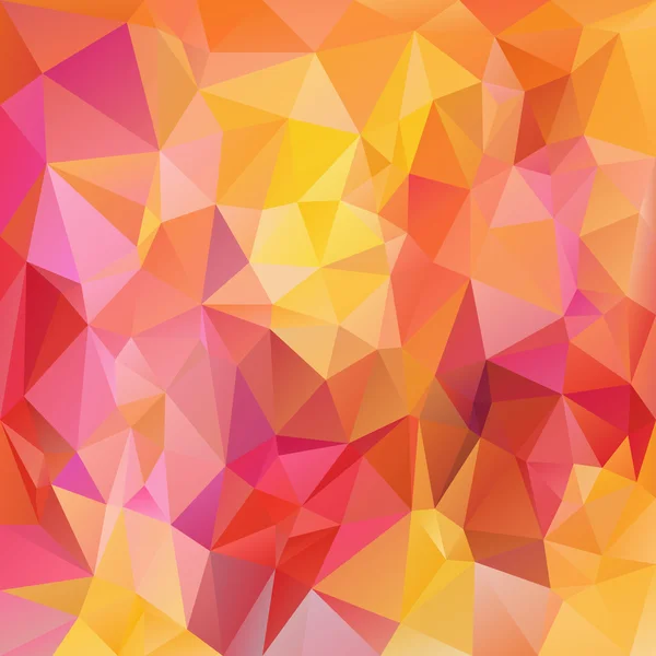 Vector polygonal background pattern - triangular design in bright colors - red, pink, magenta, yellow, orange — Stock Vector