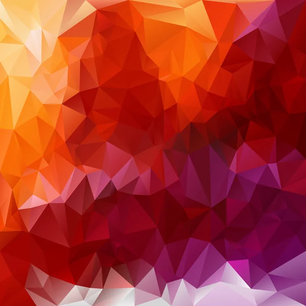 Vector polygonal background - triangular design in fiery  colors - red, pink, violet, purple, orange, yellow — Stock Vector