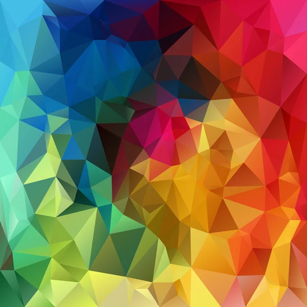 Vector polygonal background - triangular design in rainbow spectrum colors - full color — Stock Vector