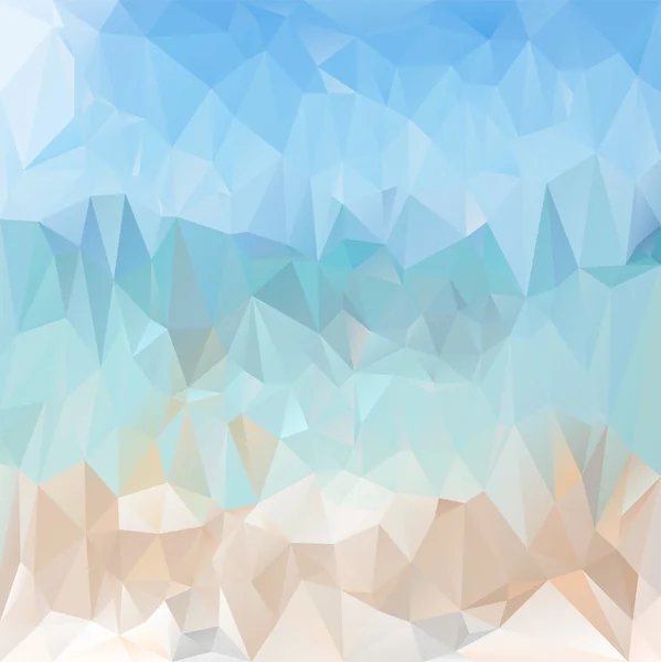 Modèle vectoriel de fond polygonal - conception triangulaire dans les couleurs de plage de la mer claire - bleu et beige — Image vectorielle