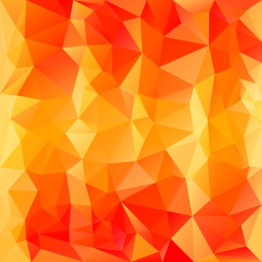 Vektör poligonal arka plan desen - üçgen tasarım sonbahar renk - kırmızı, turuncu ve sarı