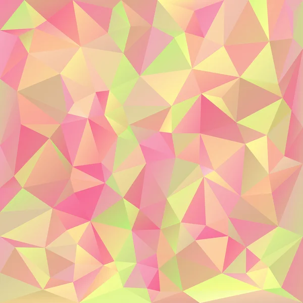 Vector polygonal background pattern - triangular design in pastel spring colors - pink, yellow, green, orange — Stock Vector