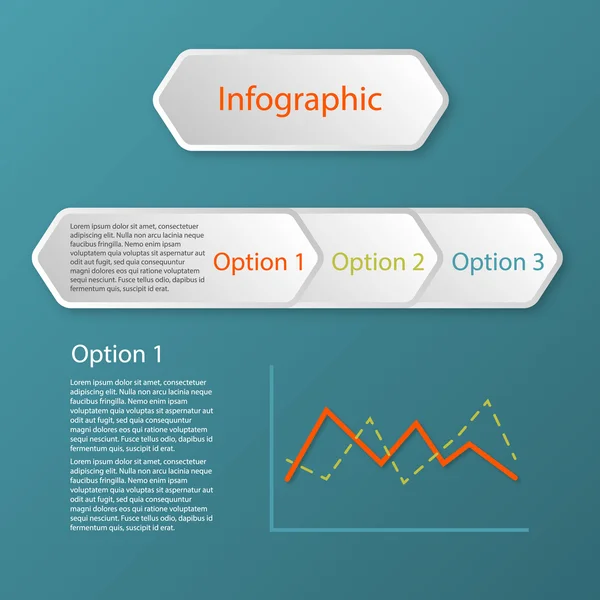 ビジネス 3 つのステップ インフォ グラフィック タイムライン テンプレート - グラフで、サイト コンセプト — ストックベクタ