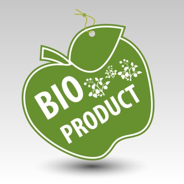 Yeşil bio ürün apple etiketi etiket dize deliği ile