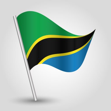 Kutubun basit üçgen Tanzanya bayrak sallayarak vektör