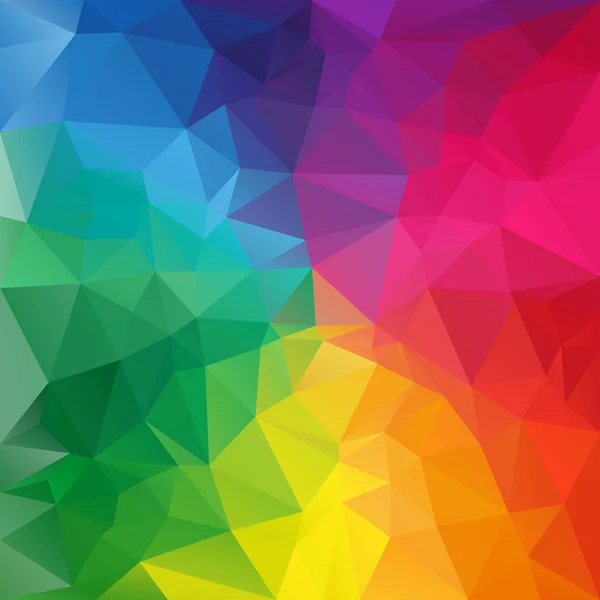 Patrón de fondo poligonal vectorial - diseño triangular en colores de espectro completo - arco iris — Archivo Imágenes Vectoriales