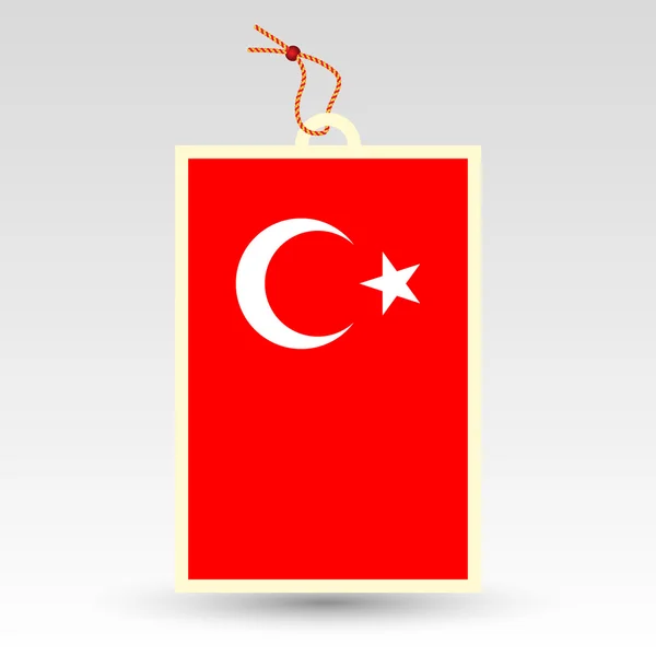 Vektör basit Türk fiyat etiketi - made ın Türkiye'nin sembolü - bayrak — Stok Vektör