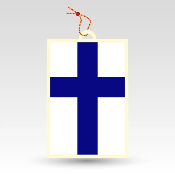 Vector simple finnish price tag - symbol of made in finland - flag — Stock Vector