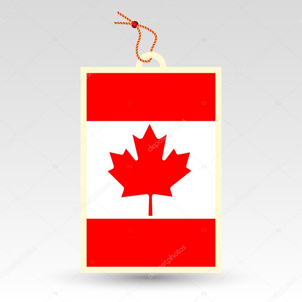 Vector simple canadian price tag - symbol of made in canada - flag