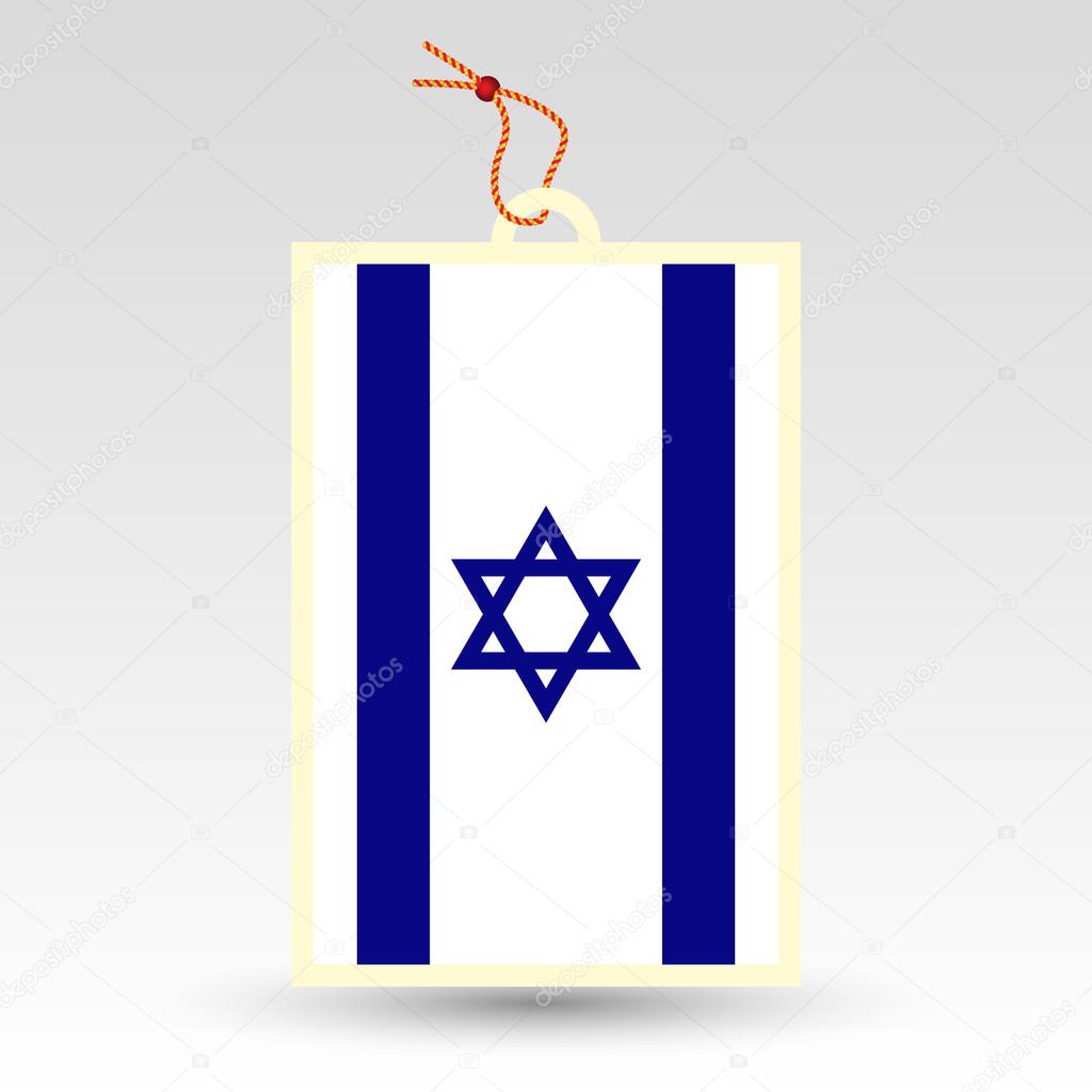 Vector simple israeli price tag - symbol of made in israel - flag