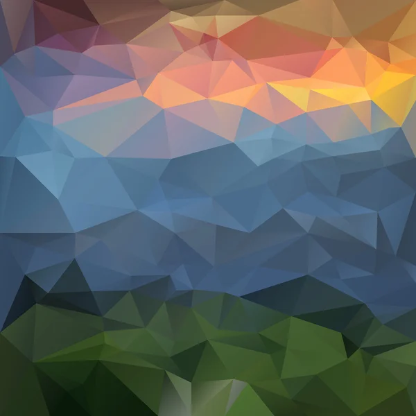 Fond polygonal vectoriel design triangulaire dans les couleurs de la nature - montagnes de paysage — Image vectorielle