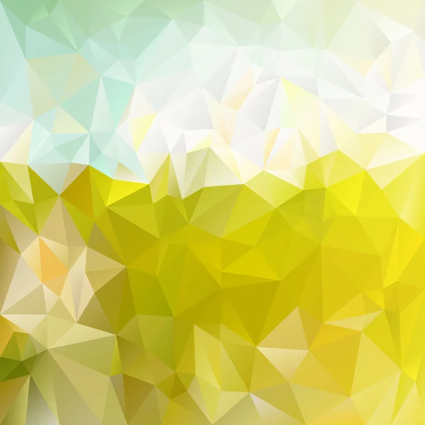 Diseño triangular de fondo poligonal vectorial en colores primaverales - prado verde soleado — Vector de stock