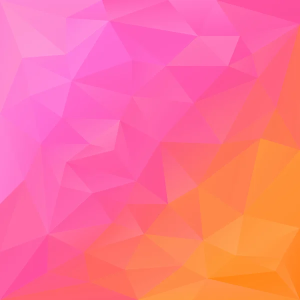 Fundo poligonal vetorial com design triangular em cores de reflexão - rosa e laranja — Vetor de Stock