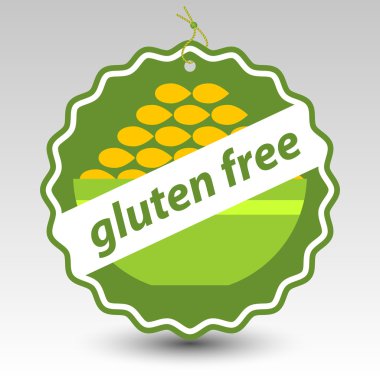 Vektör yeşil gluten ücretsiz Kağıt fiyat etiketi etiket buğday