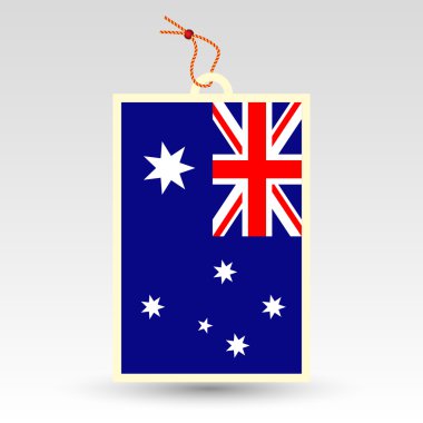 ulusal bayrak ve dize ile Avustralya fiyat etiketi - made ın Avustralya sembolü - etiket
