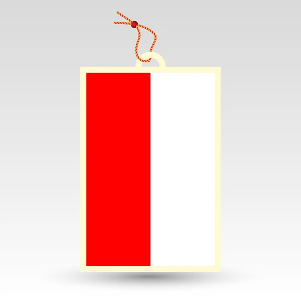 Etiqueta de preço polonês - símbolo de feito em polônia - etiqueta com bandeira nacional e string —  Vetores de Stock
