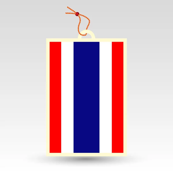 Étiquette de prix thaï - symbole de made in thailand - étiquette avec drapeau national et chaîne — Image vectorielle