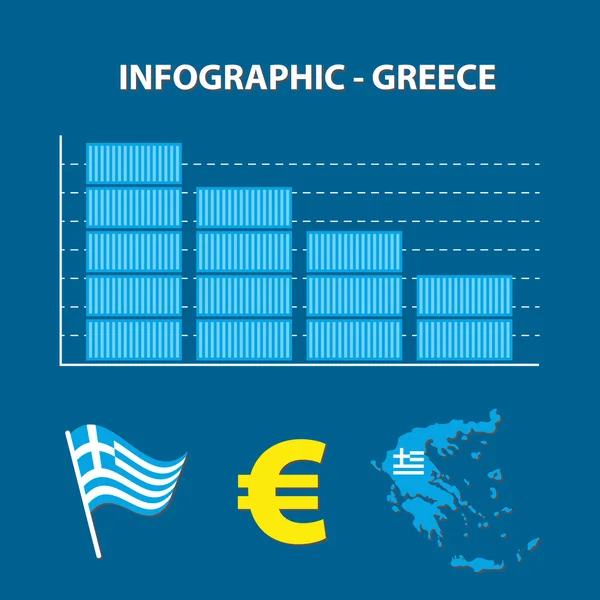 Infographic grafik azalma iş Yunanistan ile — Stok Vektör