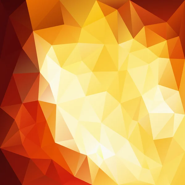 Vector polygonal background - triangular design in fire colors - orange, yellow — Stock Vector