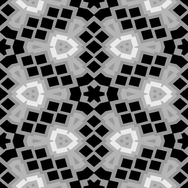 Mosaïque florale noire et blanche - nuances de gris - fond de texture motif sans couture — Photo